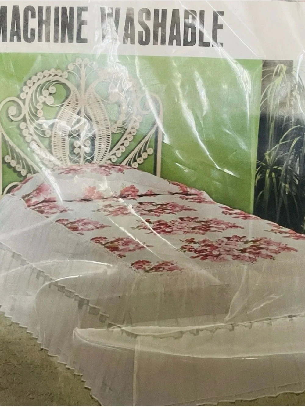 FULL New Floral Spring Quilted Bedspread Blanket Spring Bedding Cover Pink NOS
